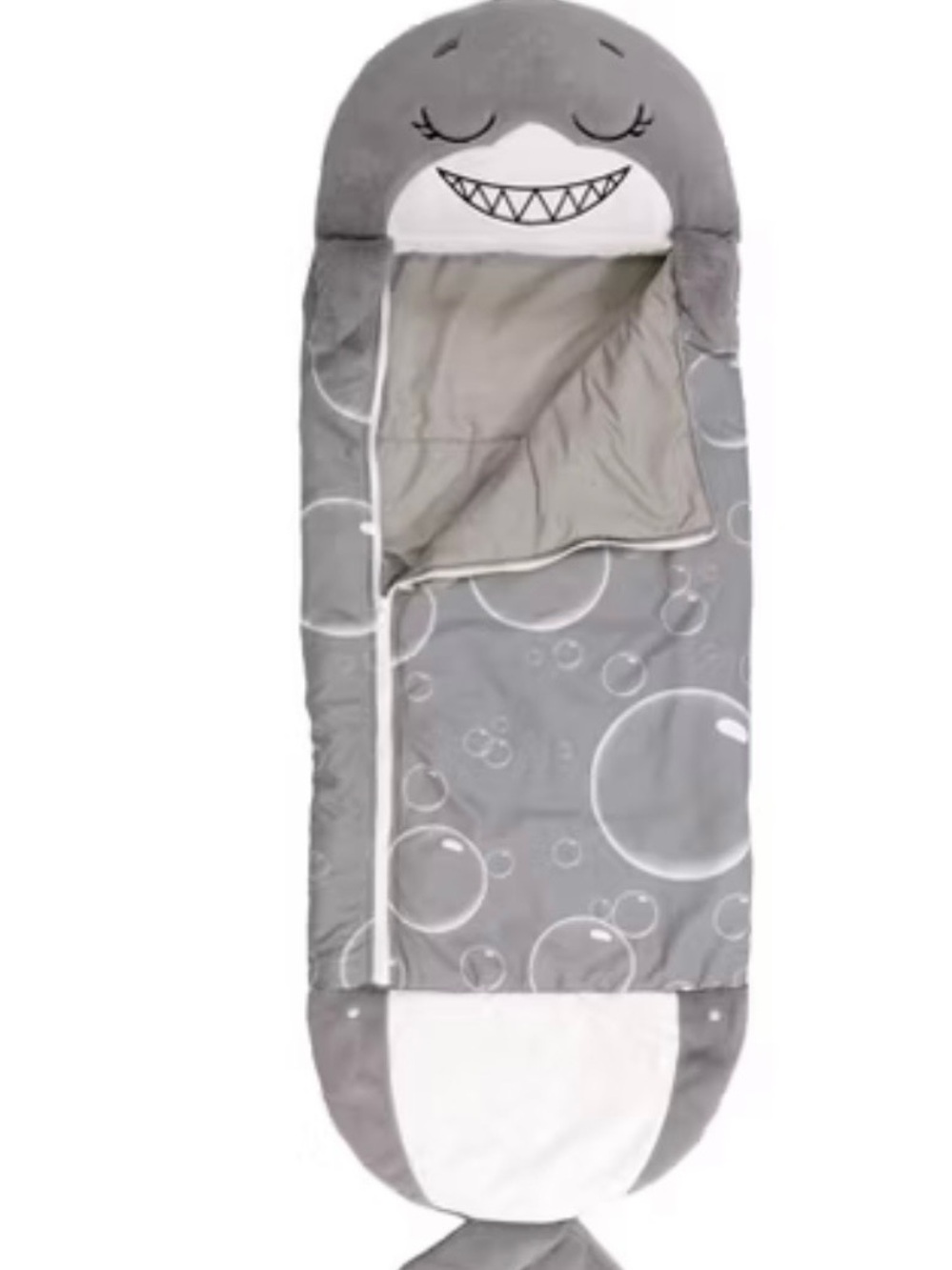 Happy Nappers Gray Shark Sleep Sack with Hood - Plush Nap Pod